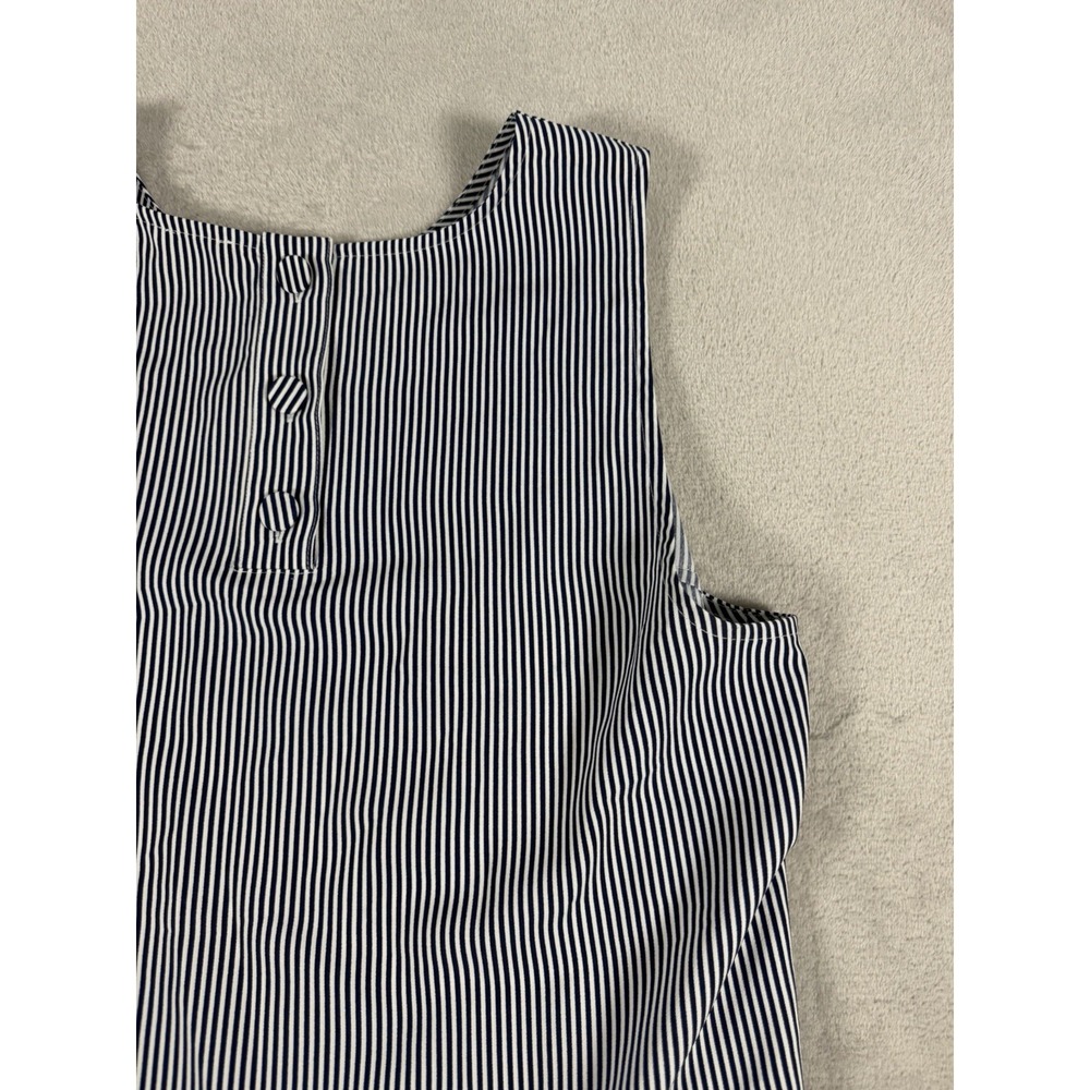 J.Crew Women's Sleeveless Striped Shell Blouse With Back Button Size L - Picture 13 of 16